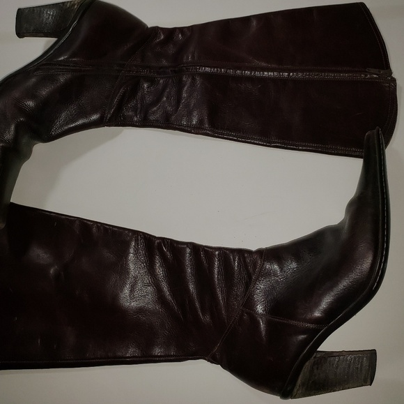 Janet&Janet Brown Leather Western Style Women's Boots Sz 39 - Picture 2 of 5